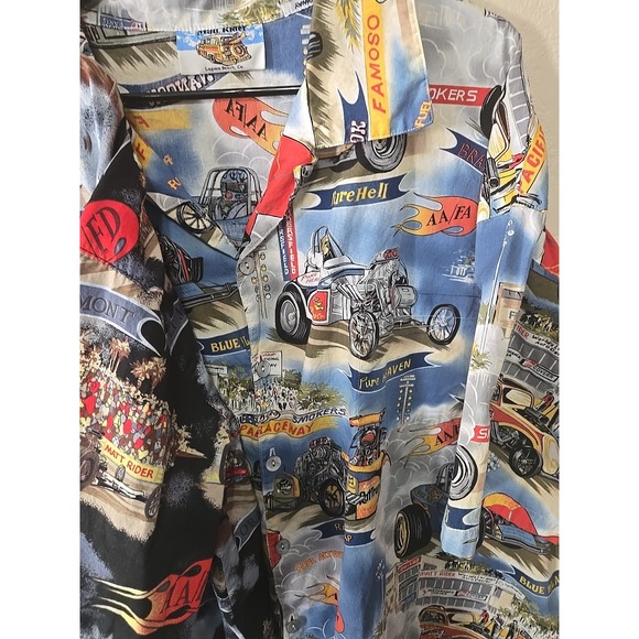 Matt Rider Shirts Men's 3X Retro Cars Drag Race Rat Trap Pacific Raceway Vtg - Picture 3 of 16